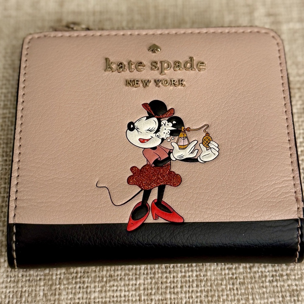 Kate Spade Blush and Black Minnie Mouse Wallet